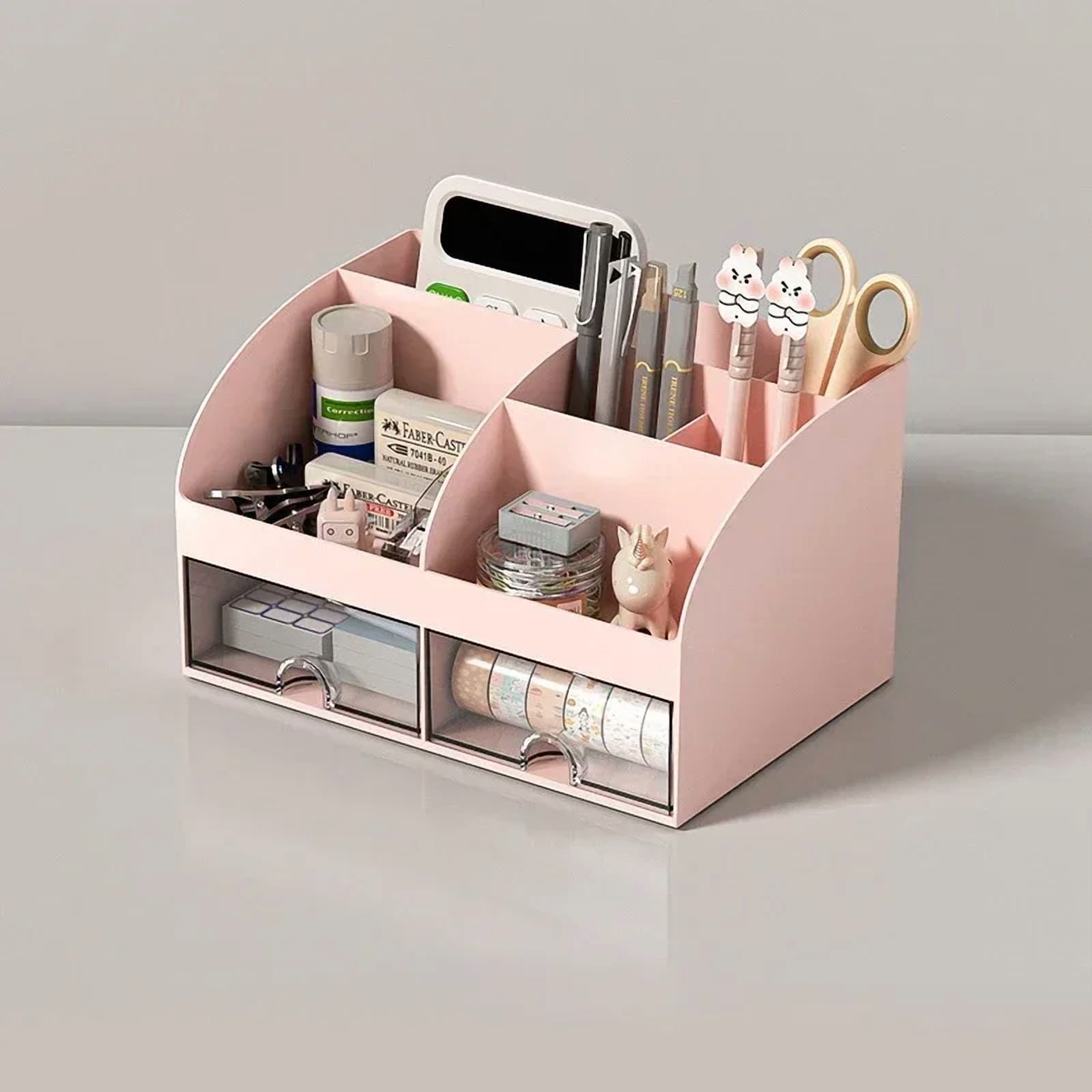 Stationary Organizer For Desk Stationery Holder Desk Makeup Organizer Storage Box Stationery Accessories Pen Organizer