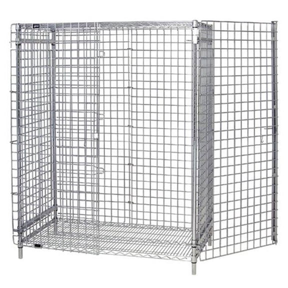 Stationary Wire Shelving Security Unit, 24 x 48 in.