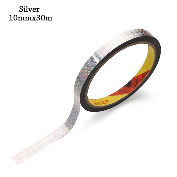 Stationery Adhesive Sticker Kids Scrapbooking Tools Stickers Laser Tape Decorative Sticky Shiny Wrapping Tape SILVER 10MMX30M