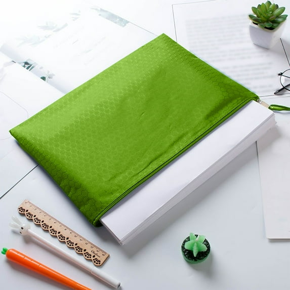 Stationery Bags - Sturdy Zipper File Bags, Document Holders Pencil Pouch for Offices, Schools, and Home, Green