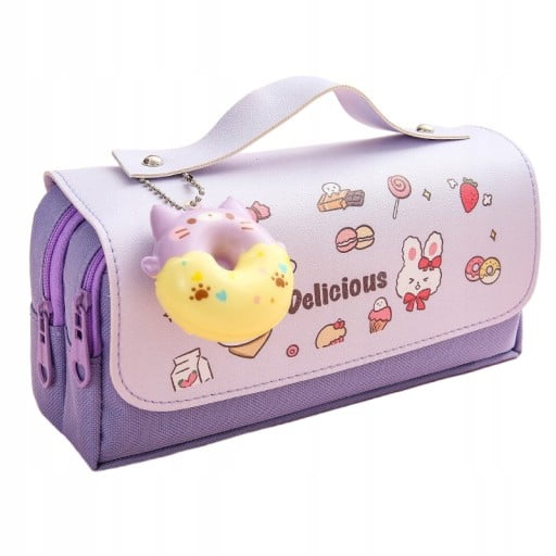 Stationery Box Pencil Case 3D Three-dimensional Girly Heart Small Fresh Pencil Case Double Layer Canvas