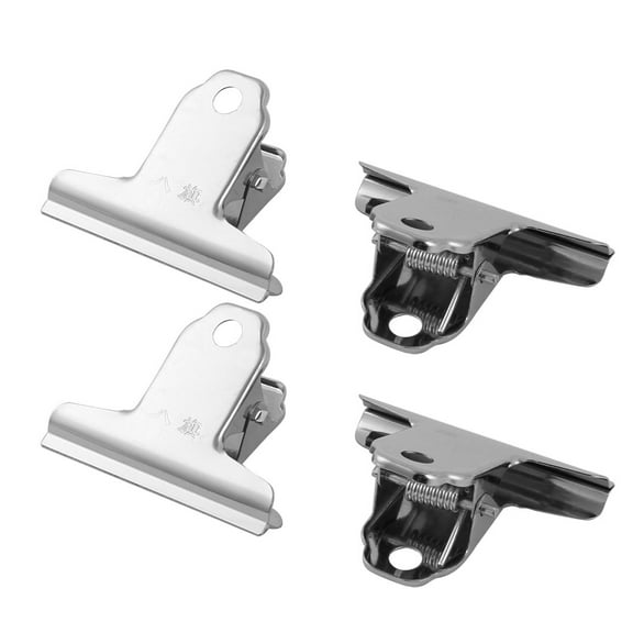 Stationery Document Paper Metal Spring Loaded Strong Bulldog Clip Clamp 4pcs