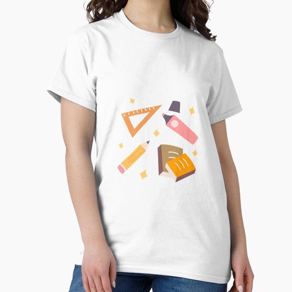 Stationery Essentials Vector Art Cute Illustration T-Shirt