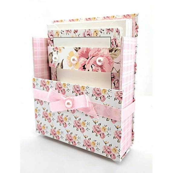 Stationery Gift Box Set w/Reusable Desktop Organizer Box-Pink