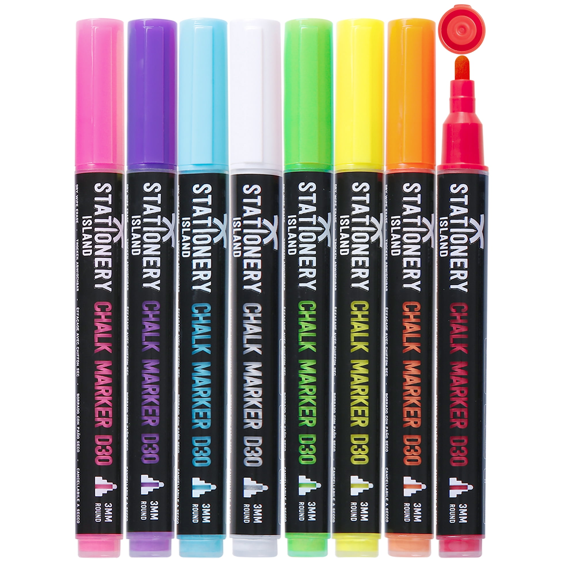 2 Pack Dry Erase Chalk Markers - 3mm Fine Tip