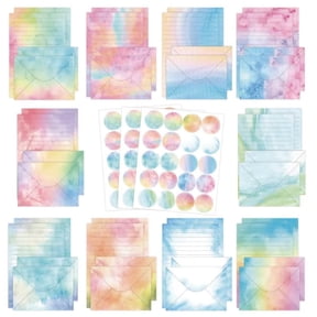 Stationery Letter Paper and Envelopes,160-Piece Watercolor Stationery Set,includes 50 sheets of lined letter paper and 50 envelopes,size 5.5 x 8.25 inches,perfect as a gift for children and girls