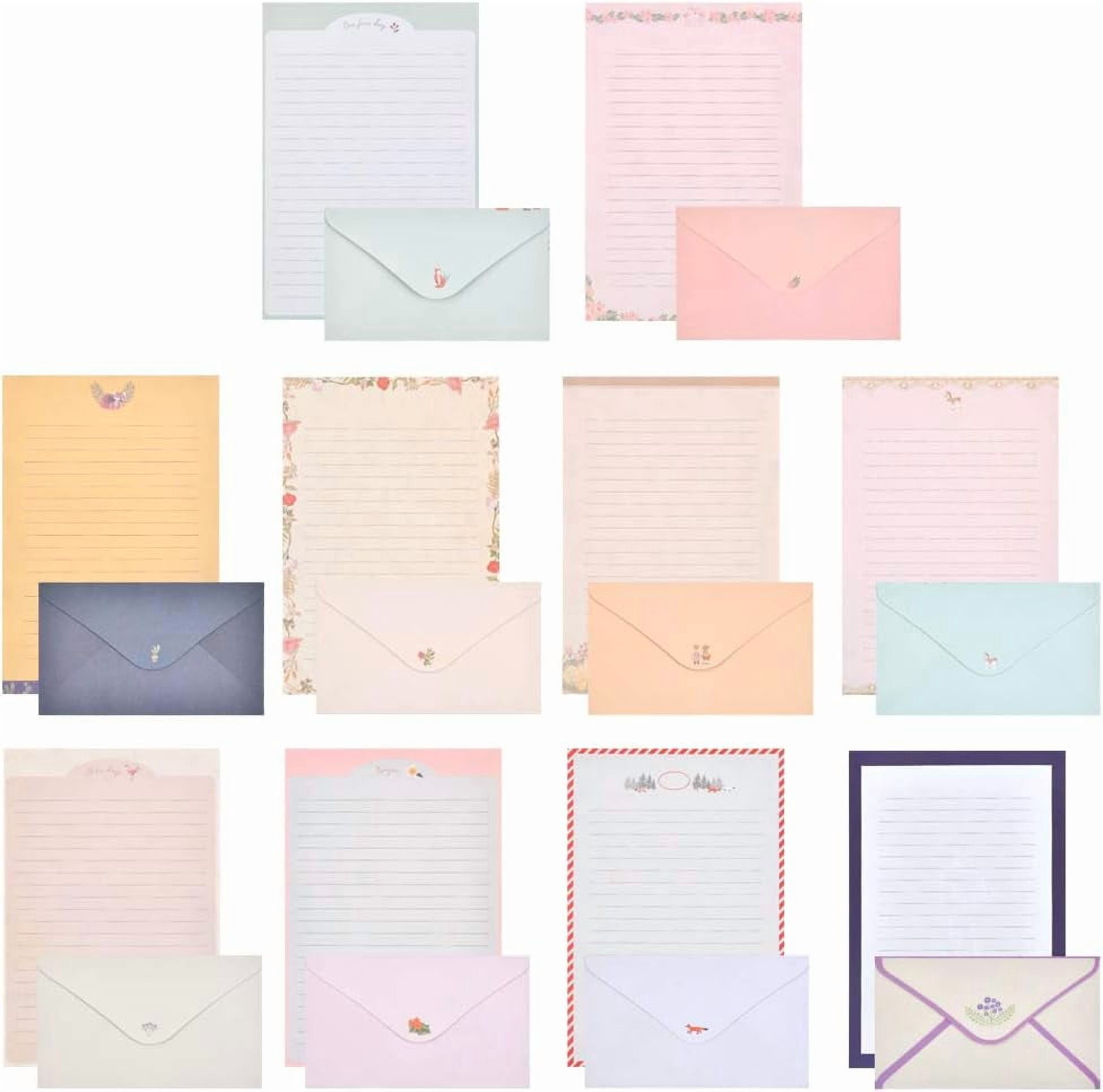 Paper Letters Collection Stationery Letter Paper and Envelopes Set, 60 Sheets Cute Letter ...