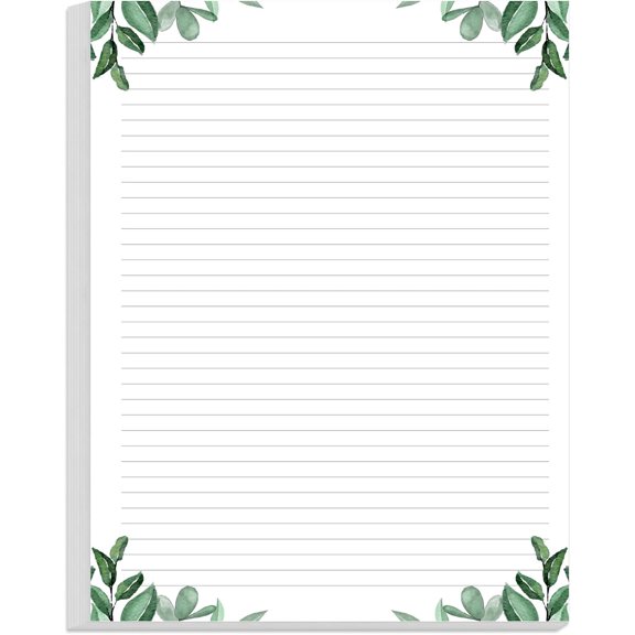 Stationery Lined Paper, Letter Size Unpunched Ruled Filler 100Sheets/200Pages Loose-Leaf Line, 100gsm, 8.5'' x 11'', Leaf