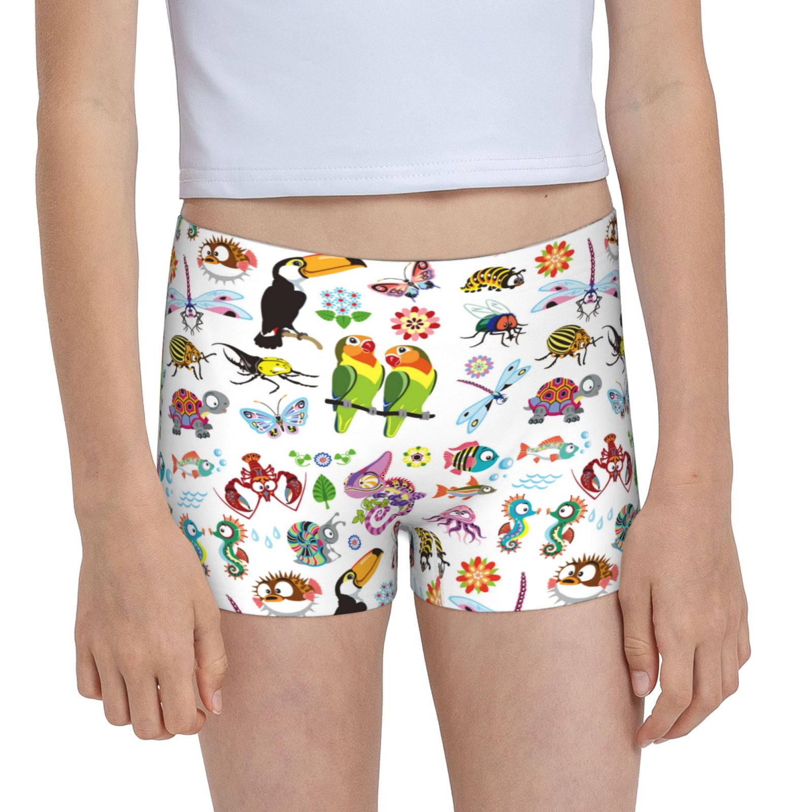 Easygdp Cartoon Wild Animals Girls Hipster Cotton Underwear Little
