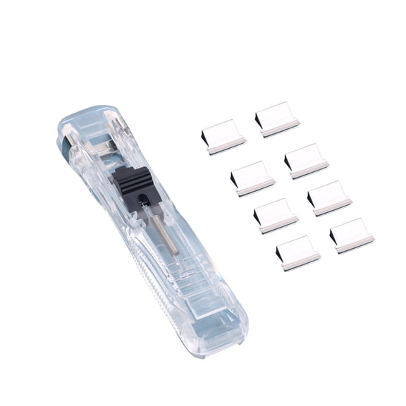 Stationery Push Stapler Binder Clips Paper Clamps Desktop Stapler Reusable Creative Stapler Pen