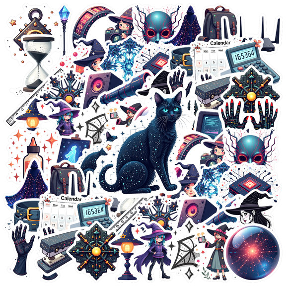 Stationery Stickers Galaxy Teacher Reward Stickers Technology Animal Stickers for Laptops Notebooks Suitcases