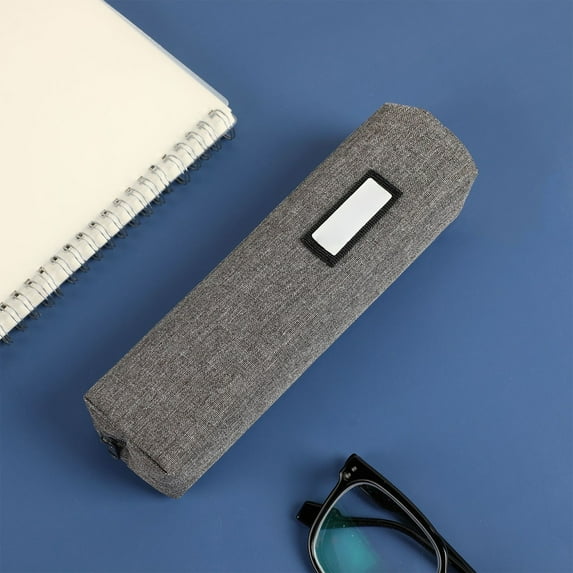 Stationery Storage Bag Oxford Cloth Pencil Pouch | Large Opening for Easy Access | Lightweight Durable Organizer | Smooth Zipper | Minimalist Solid Color | 21x4x6cm | 1 Pack | Gray Blue Black