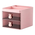thumbnail image 1 of Stationery Storage Box, Mohdy Plastic Stationery Box, 1Pc Small Desk Organizer with Drawer Desktop Storage Box Business Card/Pen/Pencil/Mobile Phone/Stationery Holder Storage Box Makeup, 1 of 9