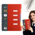 thumbnail image 1 of Stationery Supplies B5 Multi Subject Notebook 4 Subject 210 Pages Divider Notebook with Plastic Hardcover, Red, 1 of 9