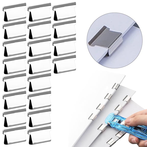 Stationery Supplies Reusable Binding Clips Stainless Steel Non Damage Paper Clip for Documents 50 Pack
