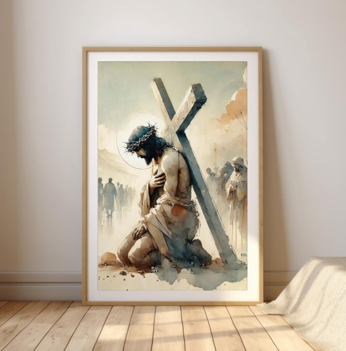 Stations Of The Cross Wall Art, Jesus Falls The First Time, Christian ...