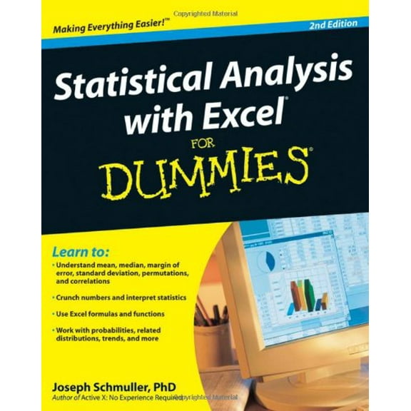 Pre-Owned Statistical Analysis with Excel For Dummies (Paperback) 0470454067 9780470454060