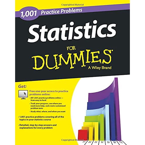 Pre-Owned 1,001 Statistics Practice Problems for Dummies, 9781118776049, 1118776046, Paperback, 1 edition