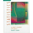 thumbnail image 1 of Pre-Owned Statistics: A First Course (Hardcover) 0070549001 9780070549005, 1 of 1