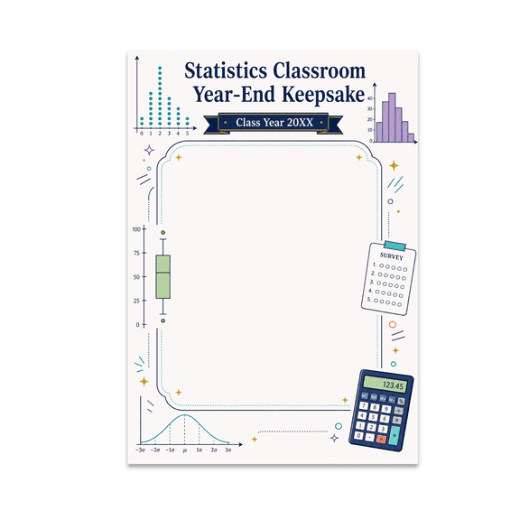 Statistics Classroom Year-End Keepsake Poster, Teacher Gifts and Educational Displays, 13x19 Glossy Paper