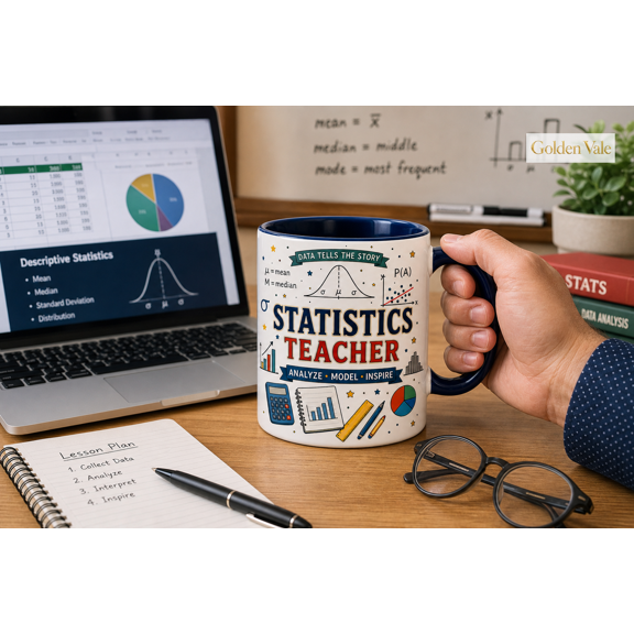 Statistics Teacher Mug, Data Analysis Coffee Cup Gift for Math Educators