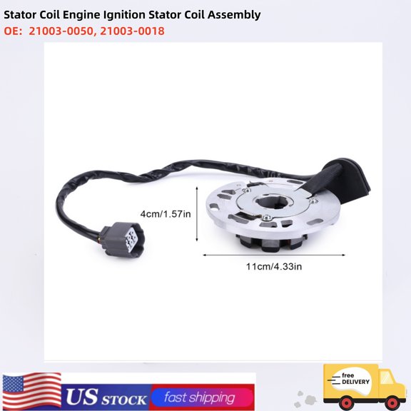 Stator Coil Engine Ignition Stator Coil Assembly for Kawasaki KX250 2005-2008 Replaces 21003-0050, 21003-0018