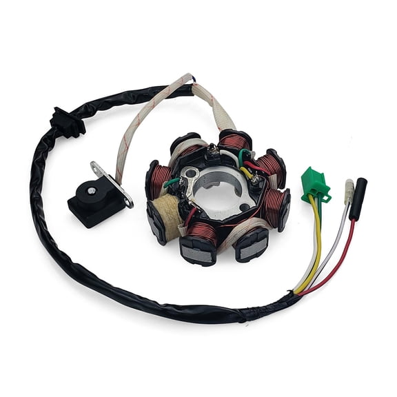 Stator/Magneto 8 Coil Male Plug 3 wires, plus 2 loose wires for GY6 150cc Scooters