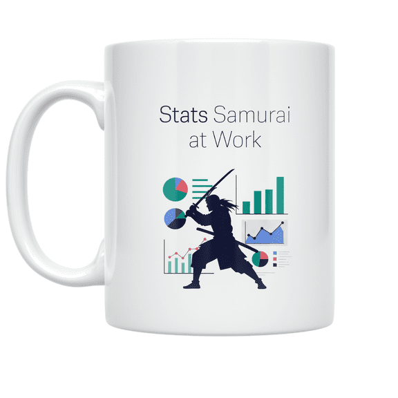 Stats Samurai at Work - Marketing Analytics Enthusiast - 11 oz Ceramic Coffee Mug