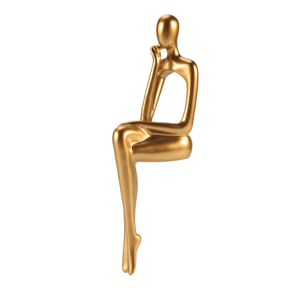 Statue Abstract Figure Sculpture Small Ornaments Resin Statue Home Gold Abstract Statue Office Decor C