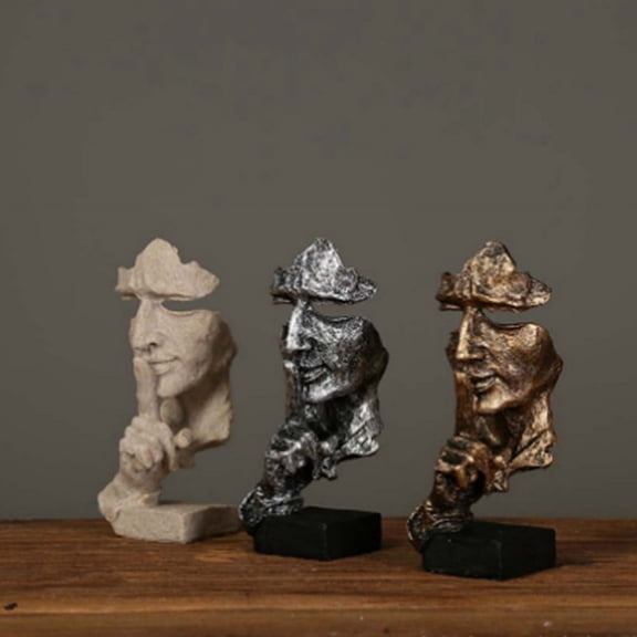 Statue Abstract Resin Desktop Ornaments Sculpture Miniature Figurines Face Character Nordic Art Crafts Office Home B
