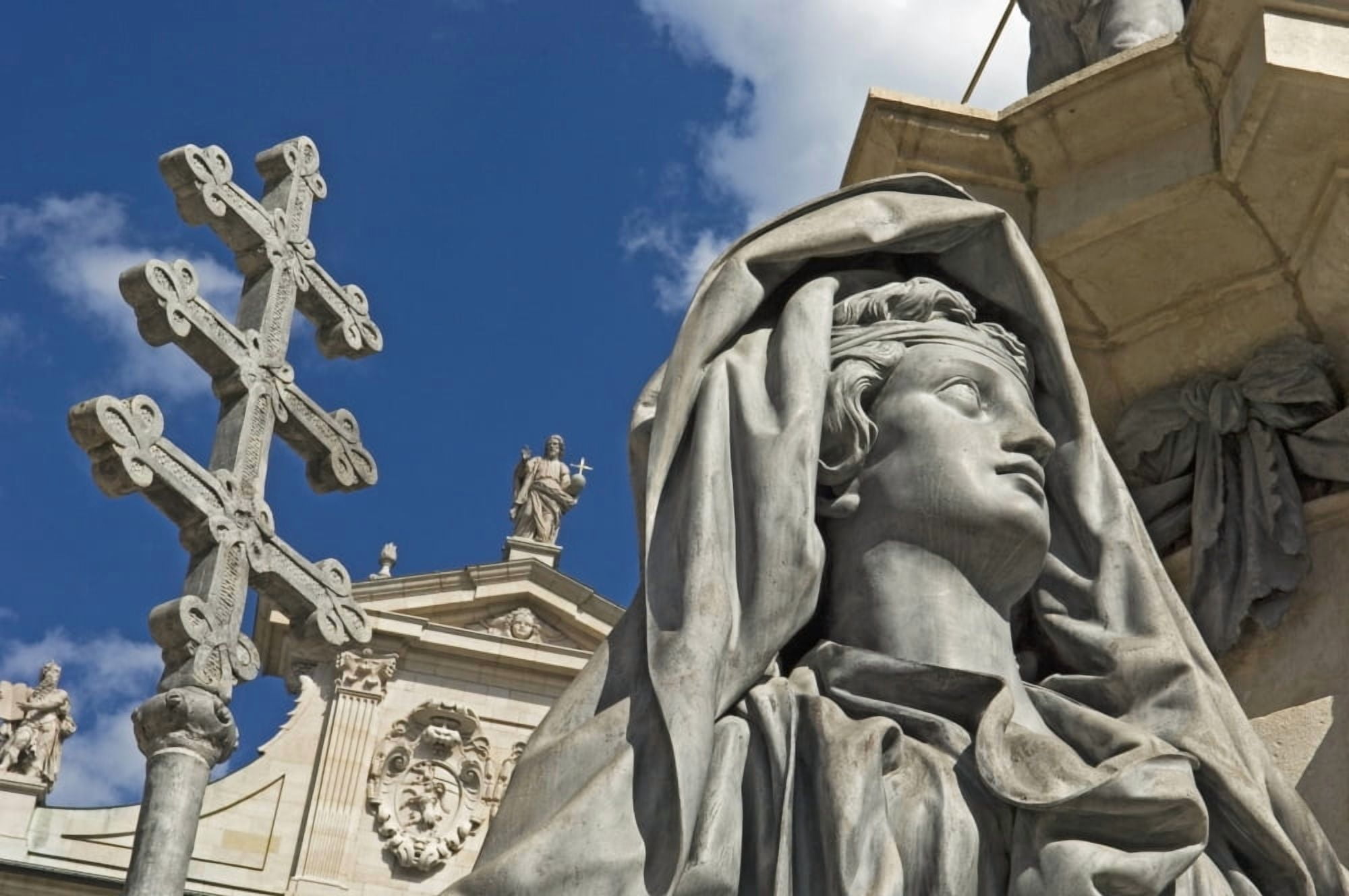Statue At Domplatz Cathedral Close Up Canvas Art - Chris Parker Design Pics (17 x 11)
