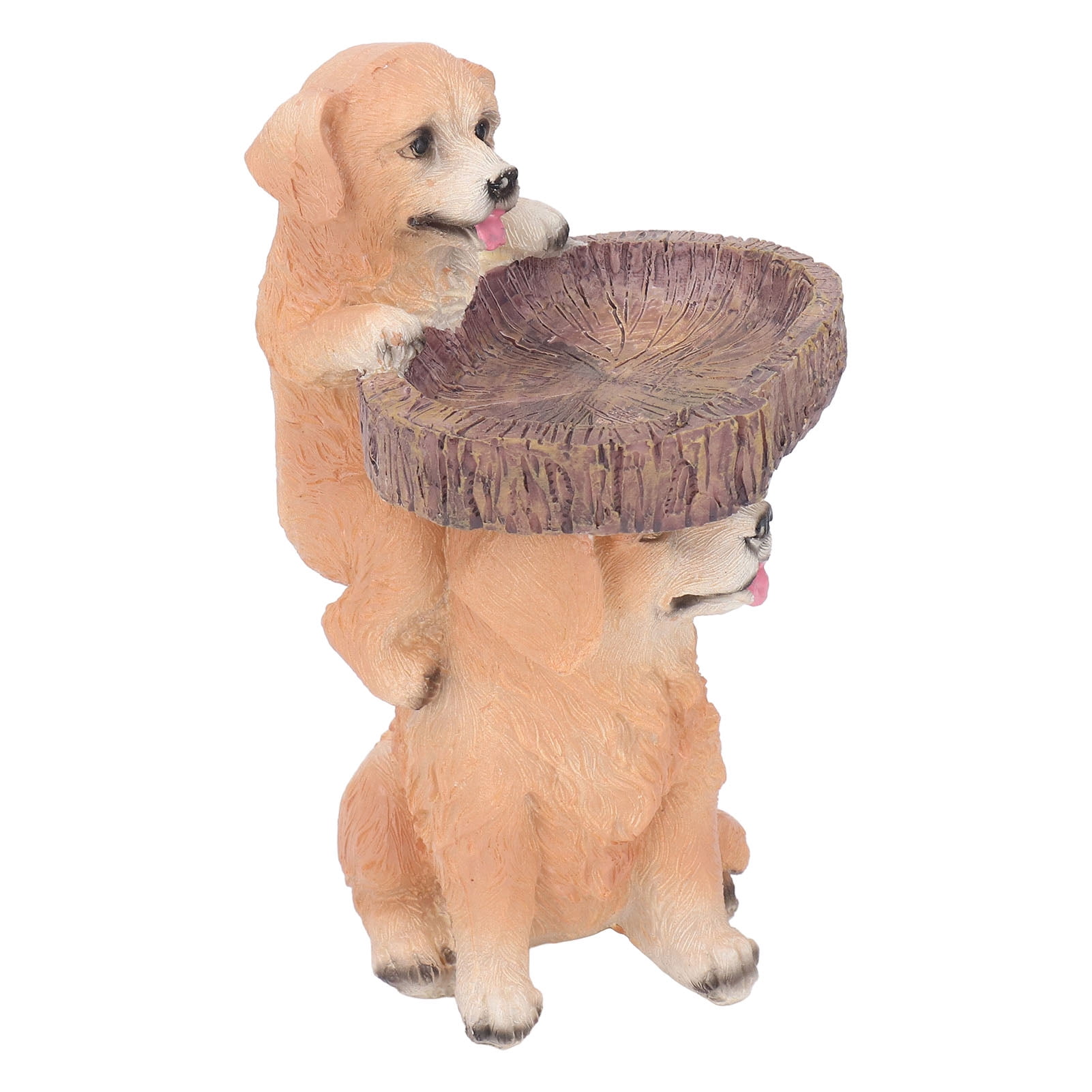 Statue Bird Feeder, Lifelike Resin Sculpture Bird Bath Bowl For Balcony