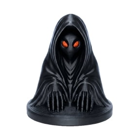 Statue Black Hooded Alien Figurine Spooky Orange Eye Decor for Indoor Outdoor Halloween Party Home Display