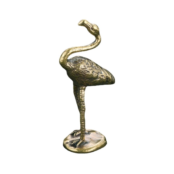 Statue Brass Flamingo Ornament Animal Toys Desktop Decoration Collection'