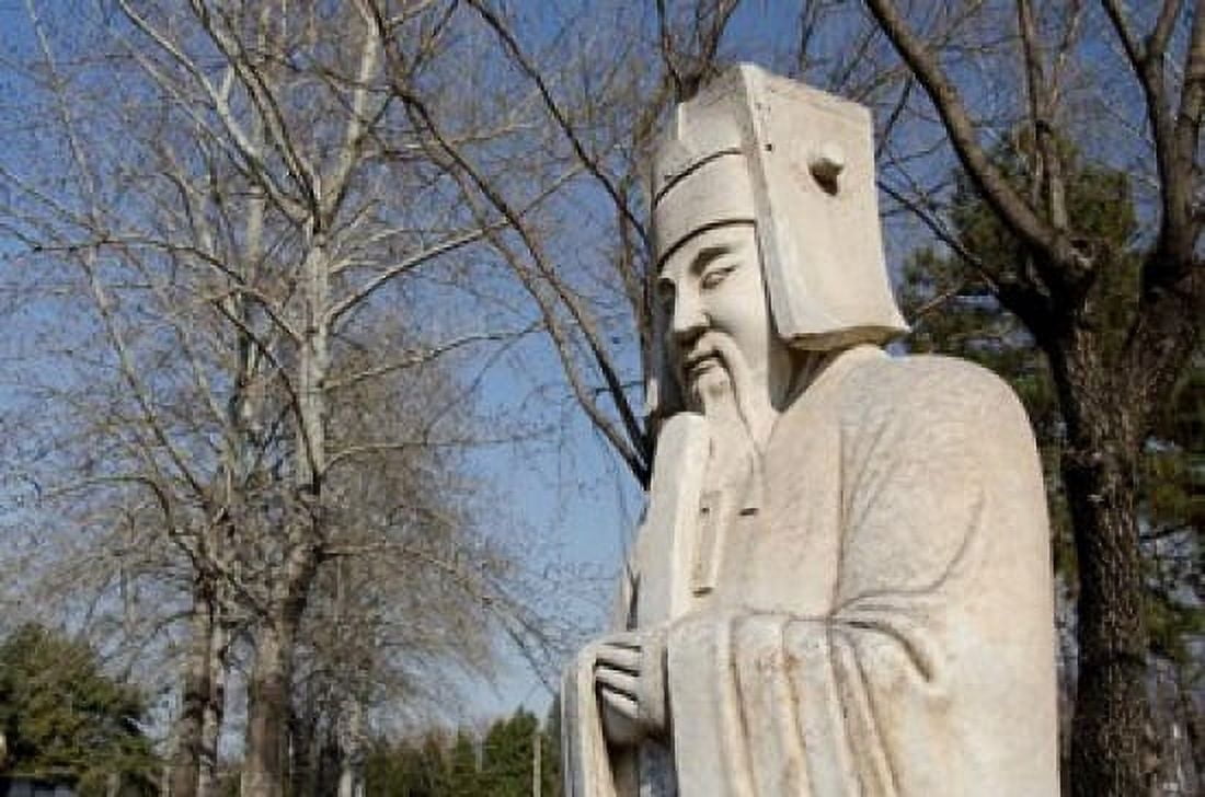 Statue Changling Sacred Was Beijing China Canvas Art - Cindy Miller Hopkins DanitaDelimont (33 x 22)