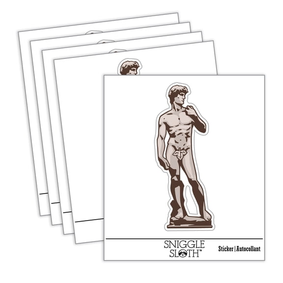 Statue of David by Michelangelo Art Car Window Bumper Water Bottle Phone Tablet Laptop Waterproof Vinyl Decal Sticker Set 5-Pack - Gloss Finish - 2.0"