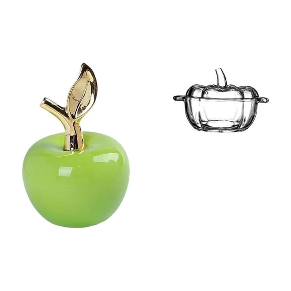 Statue Figurine Candy Dish Glass Pumpkin Ceramic Material Decorative Ornament for Home Living Room Office