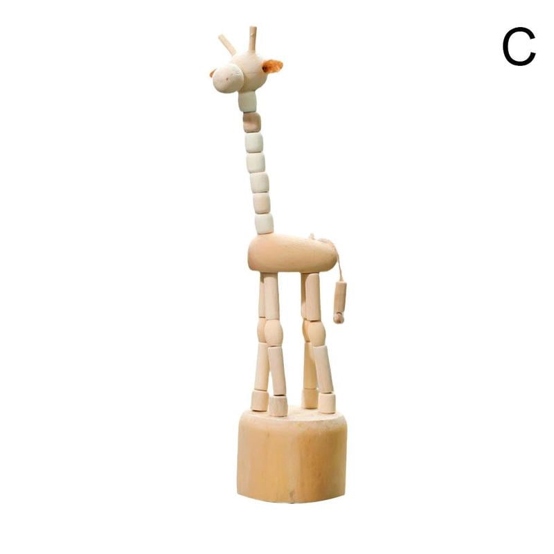 Statue Figurine Cartoon Wooden Artwork Movable Puppet Desktop Ornaments ...