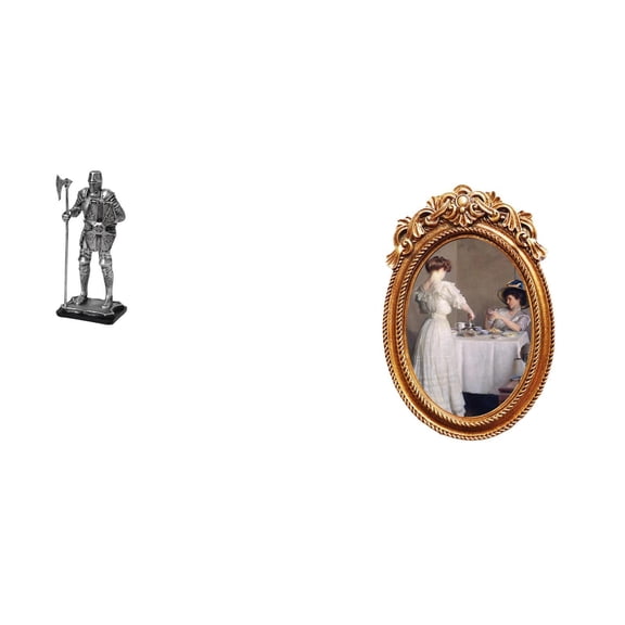 Statue Figurine Photo Frame Resin Craft Unique Home Decoration for Desk Entryway Living Room Gift