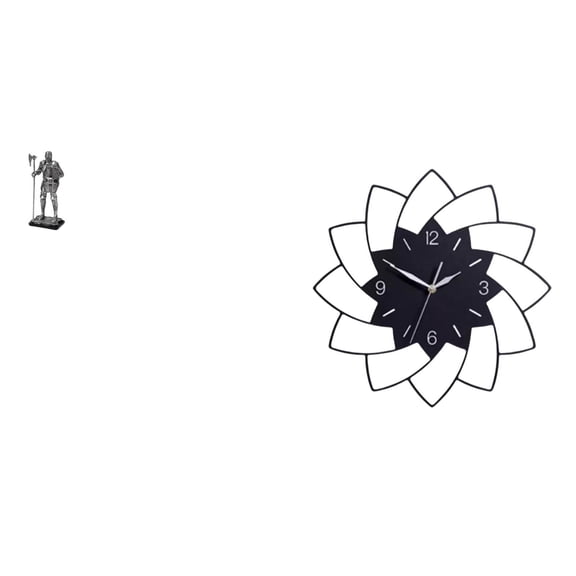 Statue Figurine Wall Clock Acrylic Construction Quiet Sweep Hands Decorative for Entryway Fireplace Shelf