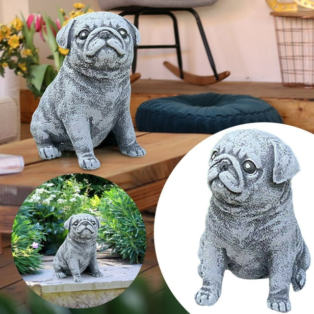 Statue Garden Decor Pug Statue Garden Decor Resin Crafts Dog Figurines