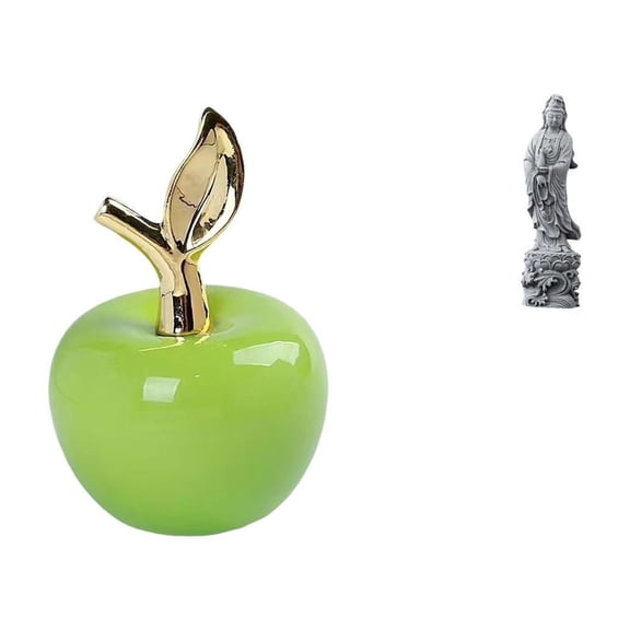 Statue Guan Yin Figurine Fruit Sculpture Creative Ceramic Material for Fireplace Bedroom Hallway Desktop Decor