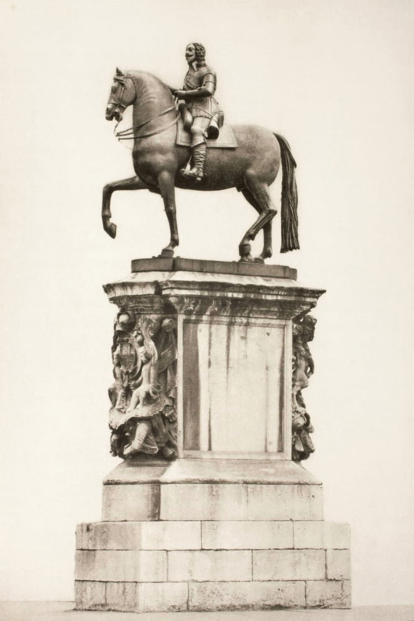Statue Of King Charles I By Hubert Le Sueur In Trafalgar Square London England From Memoirs Of The Martyr King By Allan Fea Published 1905 Canvas Art - Ken Welsh Design Pics (24 x 36)