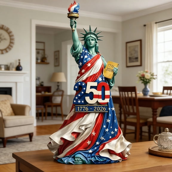 Statue of Liberty Figurine 250th Anniversary 1776-2026, Mini Statue of Liberty Patriotic Decor, Resin Statue of Liberty Home Decor for Interior Decoration, Independence Day Patriot Day Veterans Day