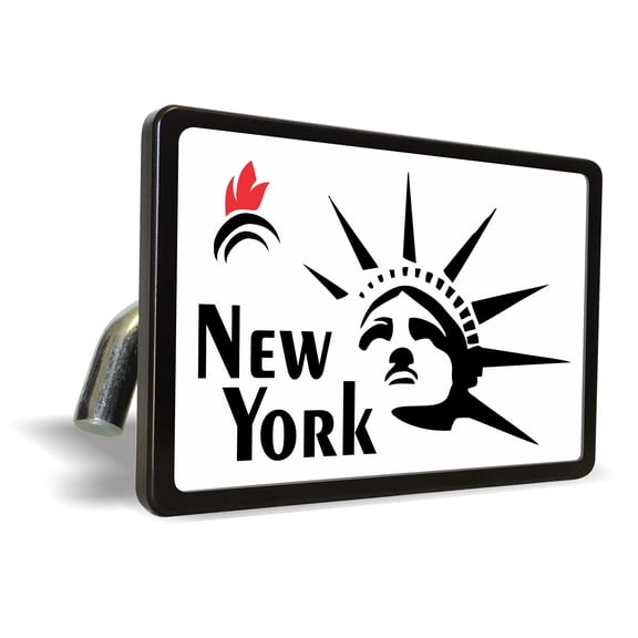 Statue of Liberty, New York (Color Design) - Premium QuaIity Anodized Billet Aluminum Laser Engraved UV Resistant Metal Trailer/Tow Hitch Cover for 2" Receivers, Luxury Product for Truck, SUV or Car