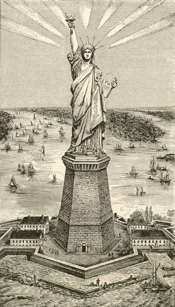 Statue Of Liberty New York United States Of America Soon After Its Dedication On October 28 1886 From El Museo Popular Published Madrid 1887 Canvas Art - Ken Welsh  Design Pics (10 x 18)