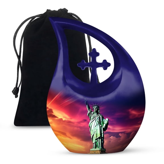 Statue of Liberty Urn - Urns For Human Ashes Large Adult - Funeral Urns For Women - Cremation Boxes For Human Ashes Adult For Burial - Urns For Men Ashes Adult Male (Size-8Inch)