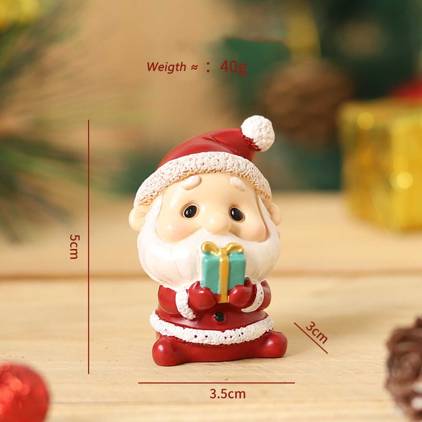 Statue Miniature Snowman Santa Claus Resin Craftwork Home Garden