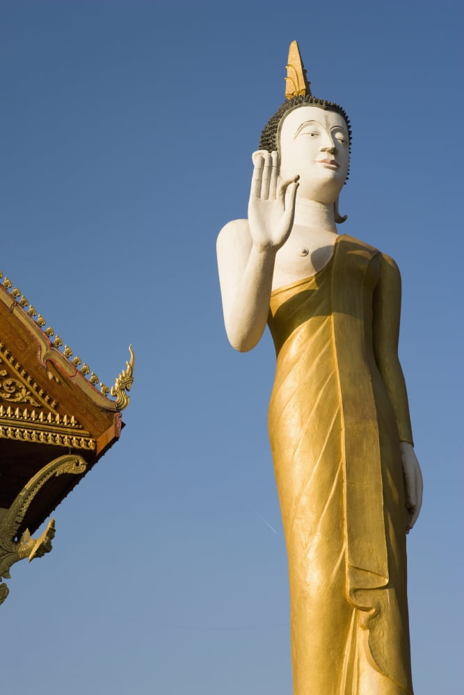 Statue Of Buddha At Wat That Luang Tai VientianeLaos Canvas Art - Toby Adamson Design Pics (12 x 19)