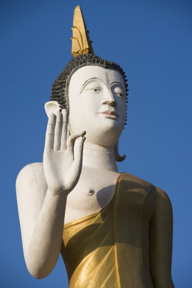 Statue Of Buddha At Wat That Luang Tai VientianeLaos Canvas Art - Toby Adamson Design Pics (24 x 38)